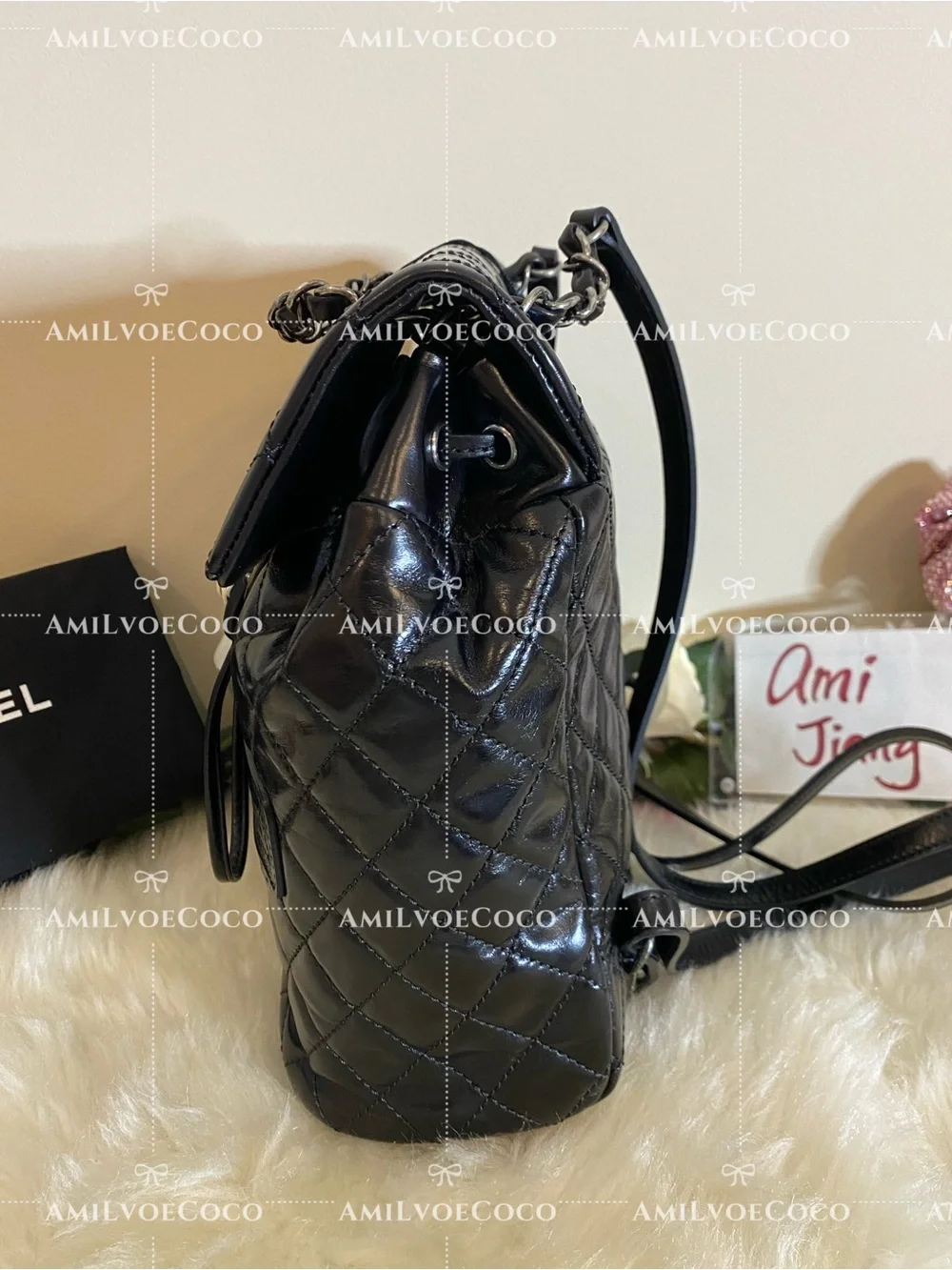 CHANEL mountain Backpack Black Aged glazed Calfskin Ruthenium Hardware